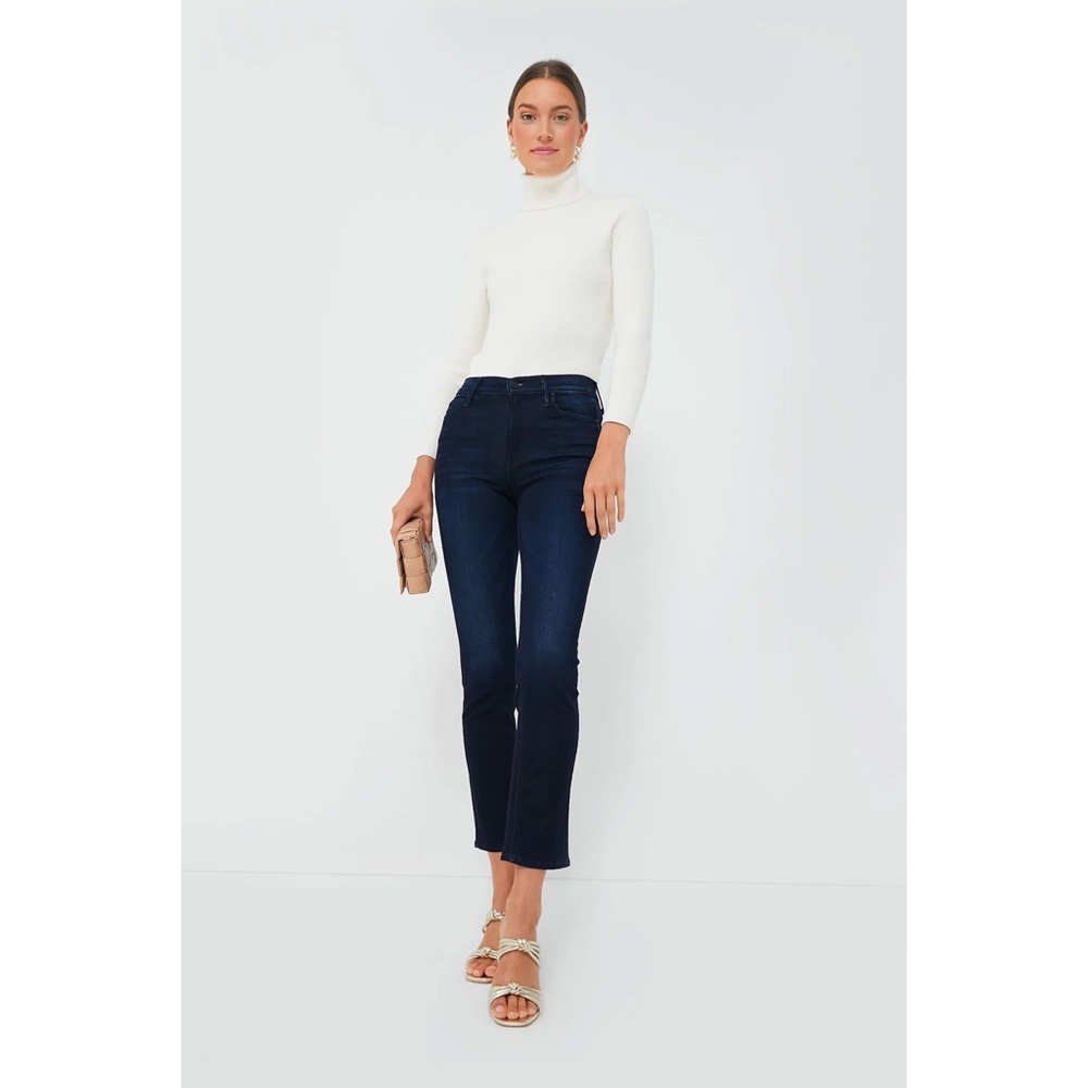 MOTHER The Mid Rise Dazzler Ankle Jeans In Now or Never Dark Wash Size 28 - Picture 2 of 16